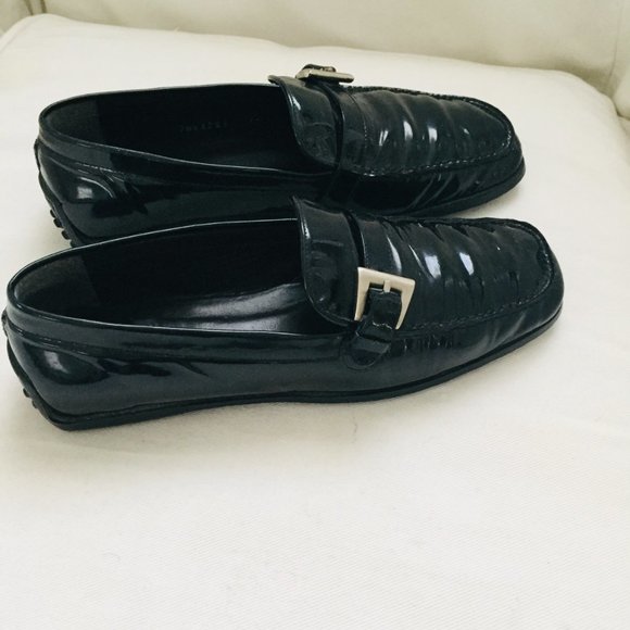 Stuart Weitzman Black Patent Penny Loafer 7.5B - Picture 10 of 12